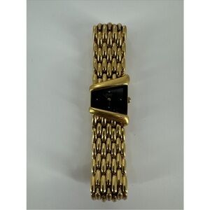 Vintage Seiko Rivoli Ladies Trapezoid Half Moon Watch - 4N00-5749 Gold Tone